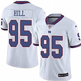 Nike Men & Women & Youth New York Giants 95 B.J. Hill White Men's Stitched NFL Limited Rush Jersey,baseball caps,new era cap wholesale,wholesale hats